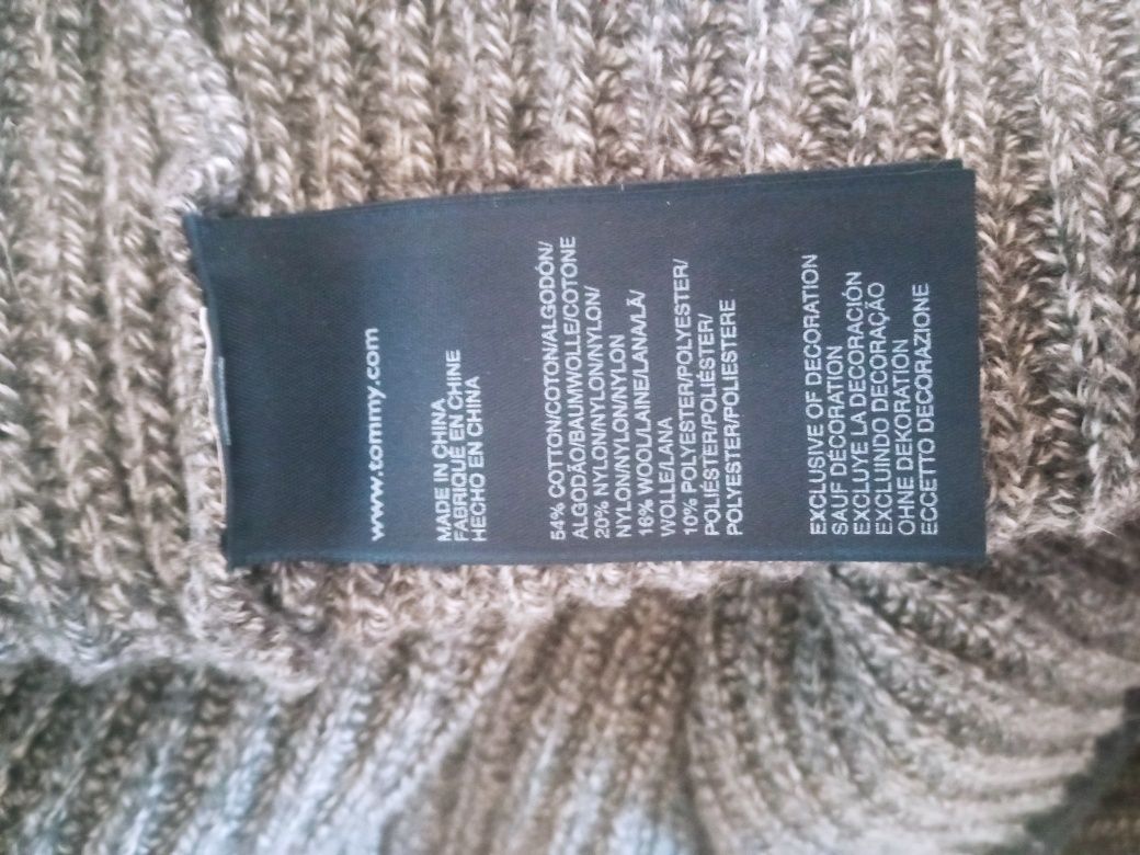 Szara bawełniana sukienka Tommy Hilfiger