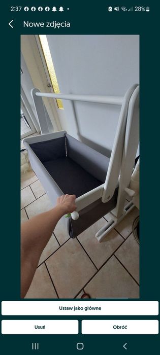 Kołyska dla dziecka welurowa