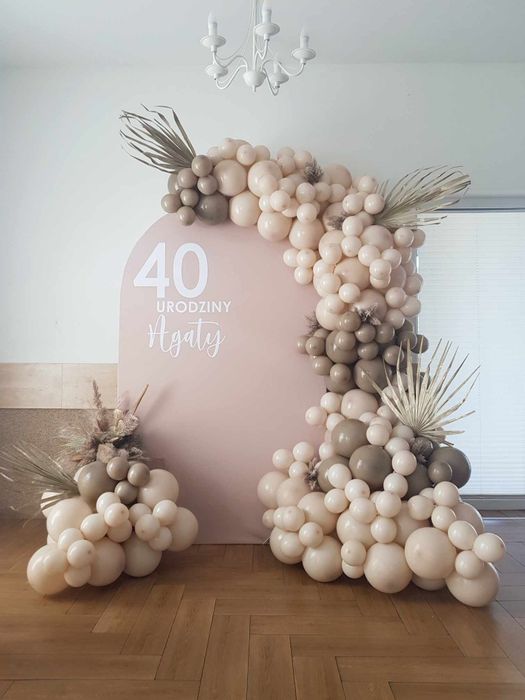 Ścianka balonowa urodziny, roczek, chrzest girlanda balonowa, tło