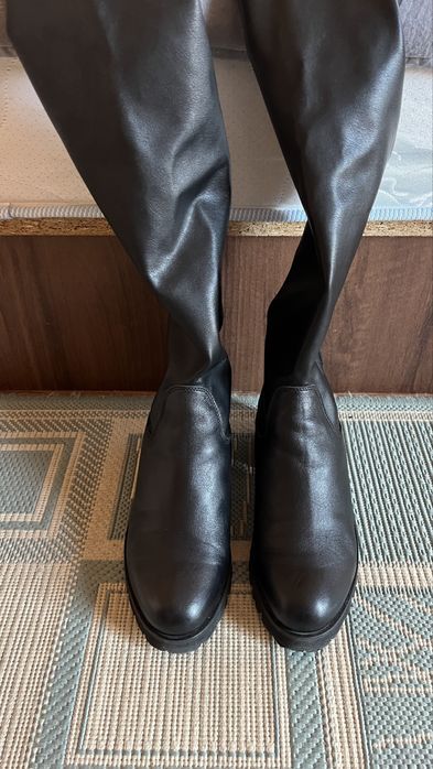 Ботфорди чорні шкіряні