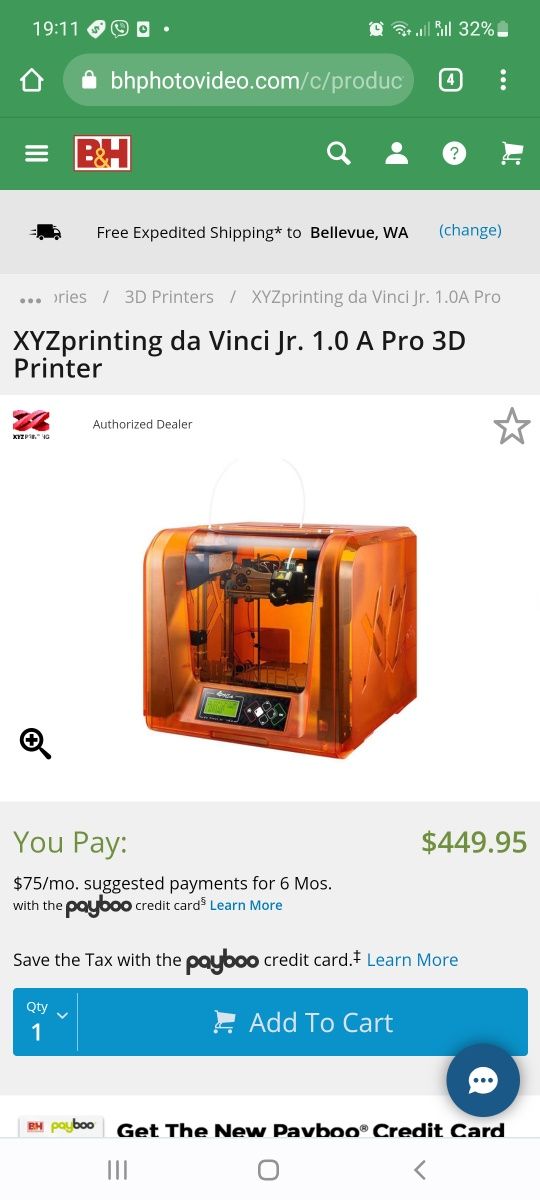 3D принтер xyz Davinci jr 1.0 3D Printer