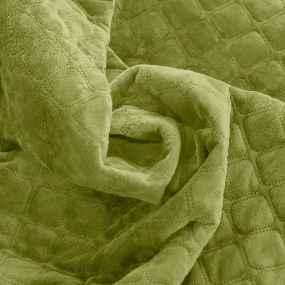 Покрывало ТЕП Velour (Велюр) р.220х240см. Салатовое. Ромб