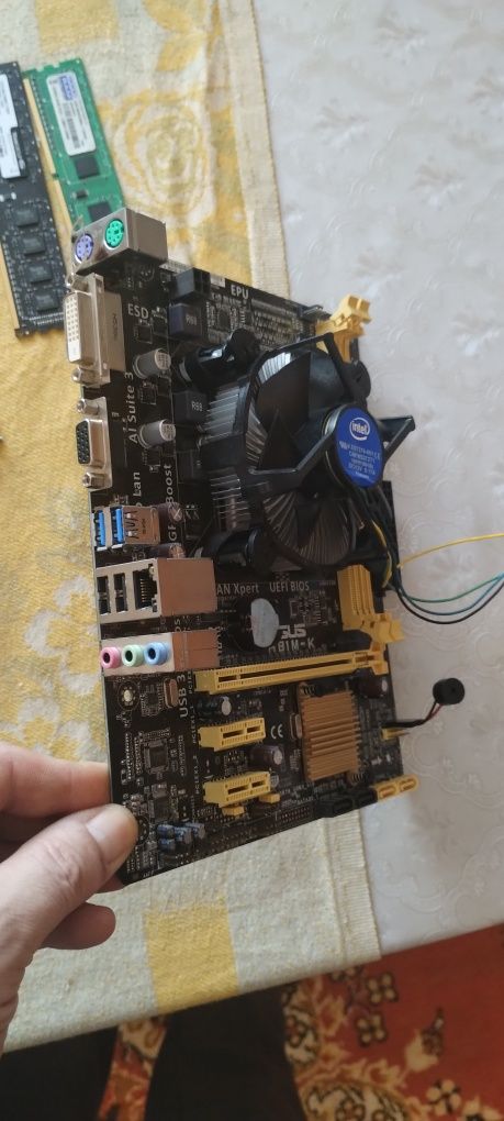 Материнська плата asus H81m-k з процесором pentium g 3260 і кулером