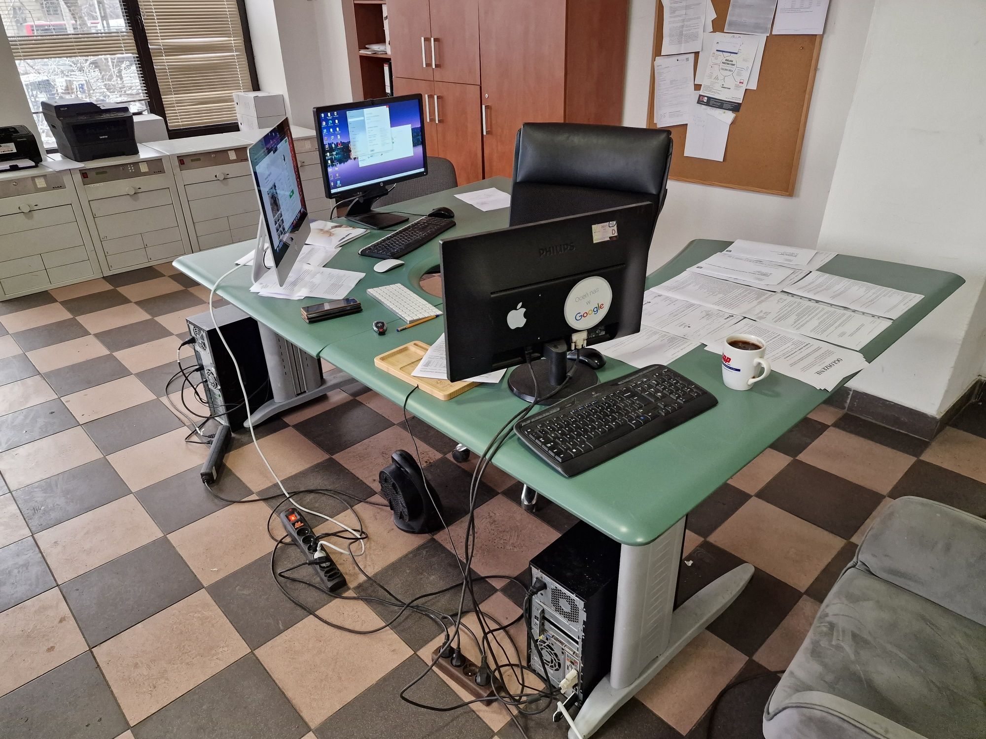 Stół, biurko, komputer, biuro, do biura