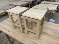 Taboret drewniany surowy bukowy