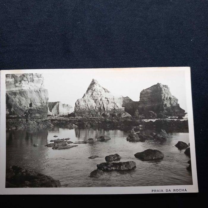 Postal ilustrado da Praia da Rocha