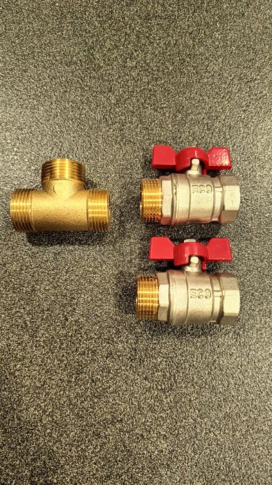 Кран шаровый 3/4 латунный тройник 3/4