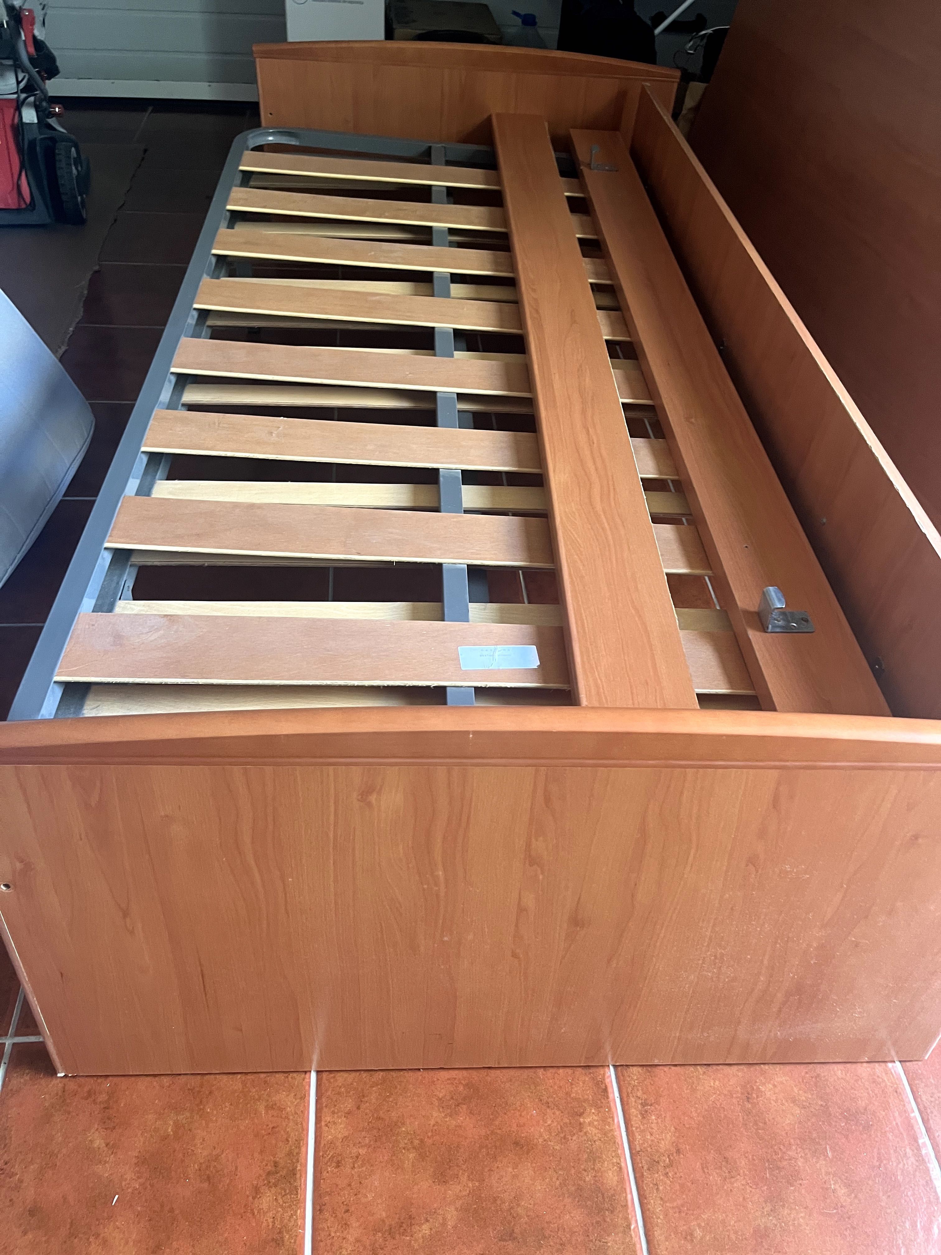 Cama de solteiro dupla c/ gavetão, 2 estrados, oferta de colchão
