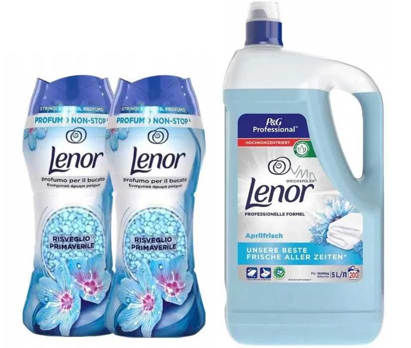 Lenor płyn do płukania 5L Aprilfrisch +2xperełki zapachowe 210g