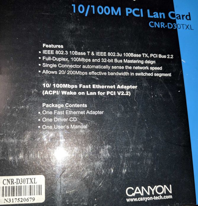 Мережева карта CANYON CNR-D30TXL
