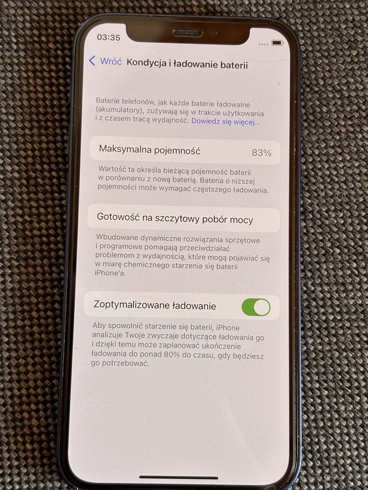 Iphone 12 mini 128 GB Niebieski, kondycja bat 83%,pudełko, ładowarka