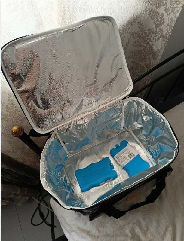 Torba Termiczna Turystyczna 28L + Wkłady Chłodzące 2x200g Zestaw
