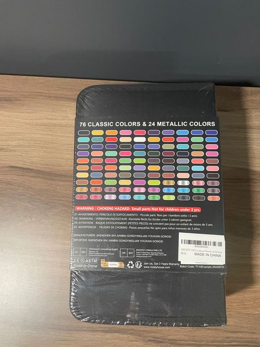 Markery Akrylowe NICETY – 100 kolorów (76 klasycznych + 24 metaliczne)