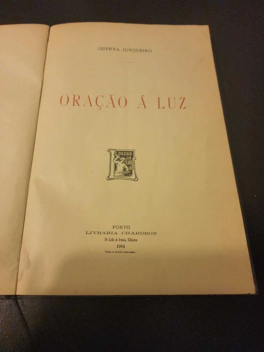 Guerra Junqueiro - Oração à Luz [1ª edição]