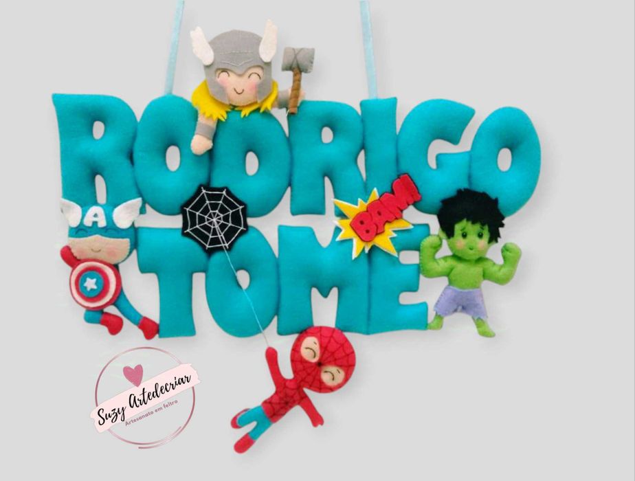 Decoração Porta Quarto Criança Marvel