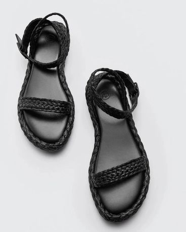 Плетені шкіряні сандалі босоніжки від Massimo dutti