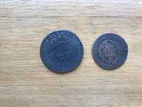 2 moedas Ceitil 5 reis e 10 reis
