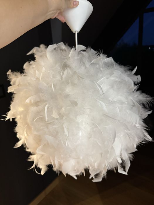 Dwie lampy z piórami