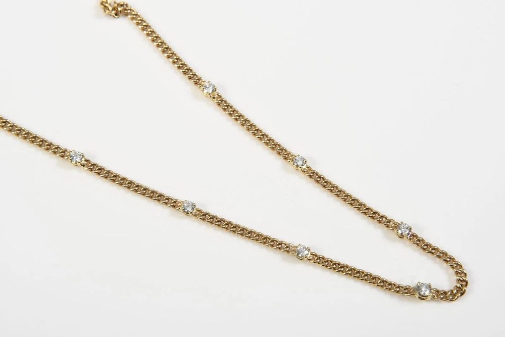 Naszyjnik 10.4g Złoto 585 Brylanty 0.56ct 41/45 cm