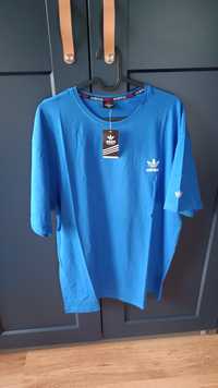 T-shirt męski Adidas niebieska XL