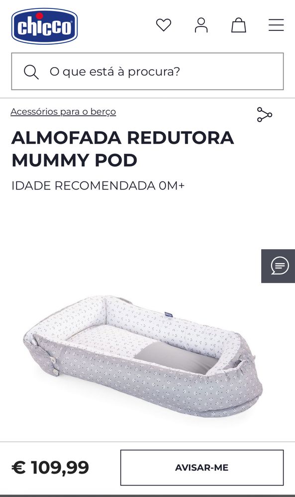 Ninho chicco mummy pod - como novo