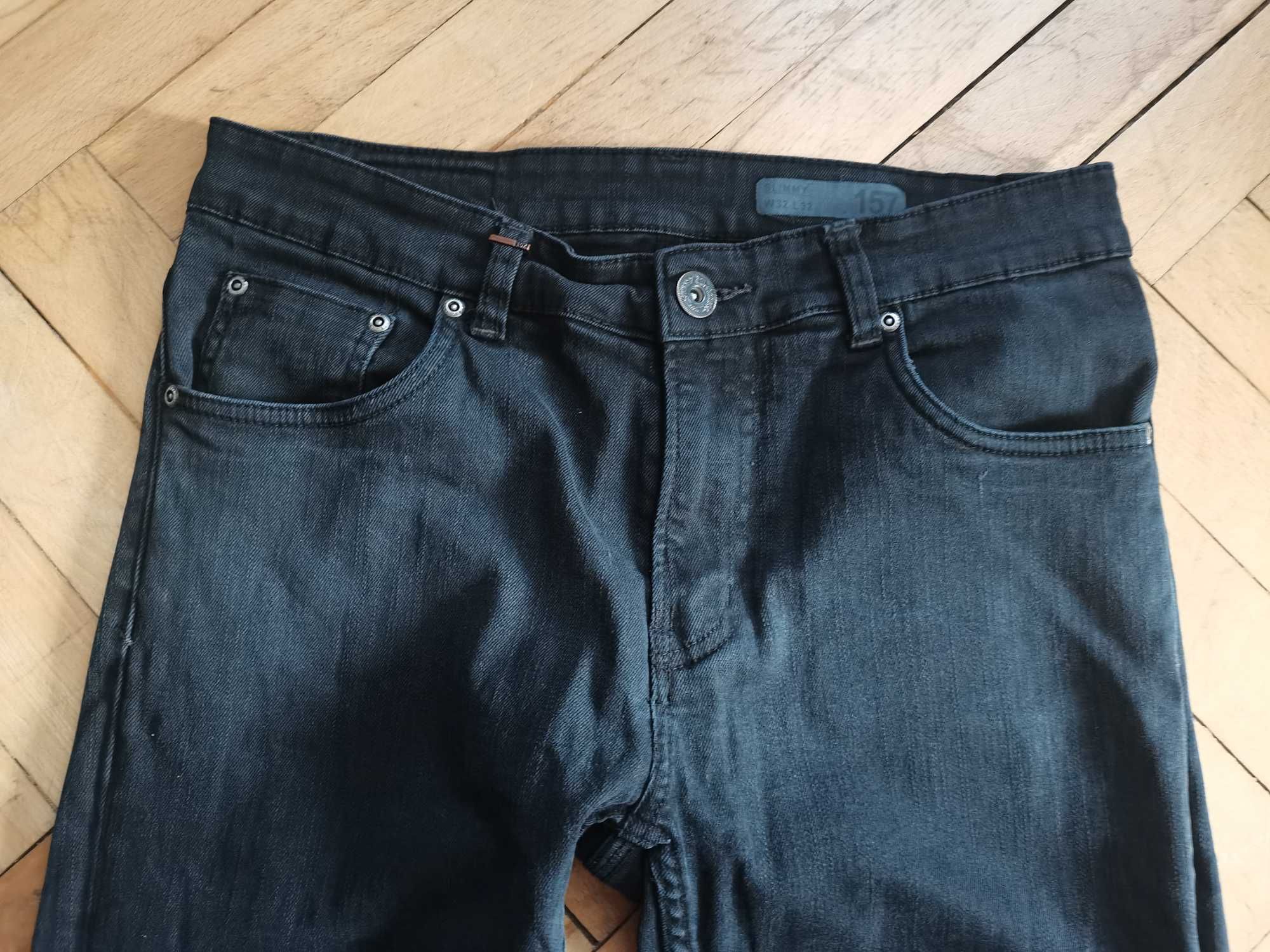 Spodnie jeansy slimmy czarne rozmiar 32 firma 157