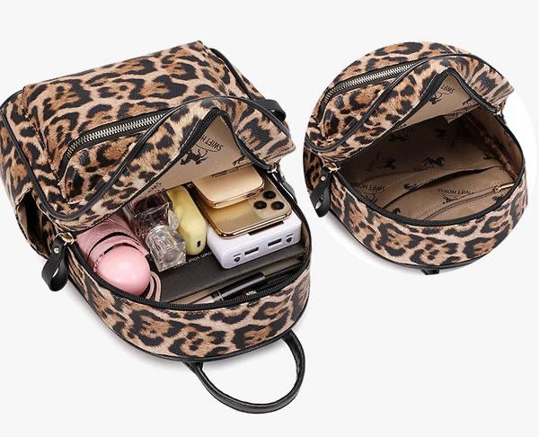 Детский прогулочный рюкзак леопард тигровый рюкзачок для девочек 2024