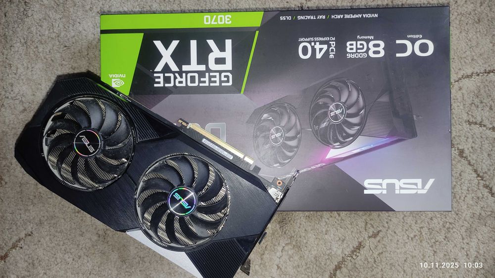 RTX 3070 ASUS Dual os 8-gb