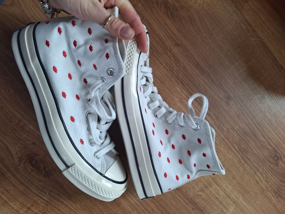 Converse all star 70 hi kiss me usta serduszka biale wysokie high