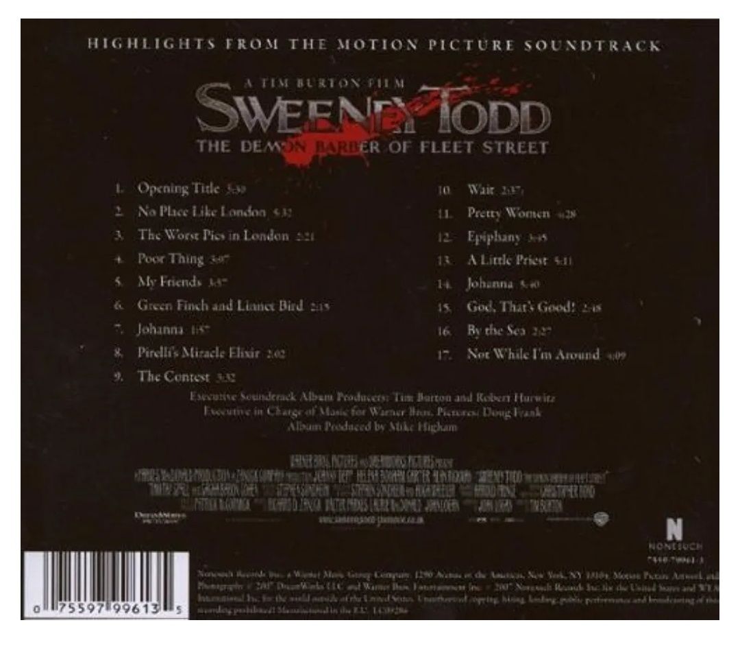 Sweeney Todd Motion Picture Soudtrack - Banda Sonora