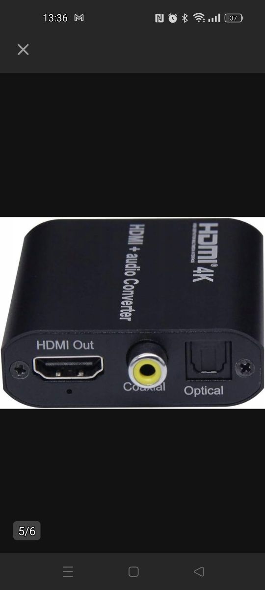 Extractor HDMI na HDMI 4K Toslink RCA Jack 3,5mm 4K Spacetronik