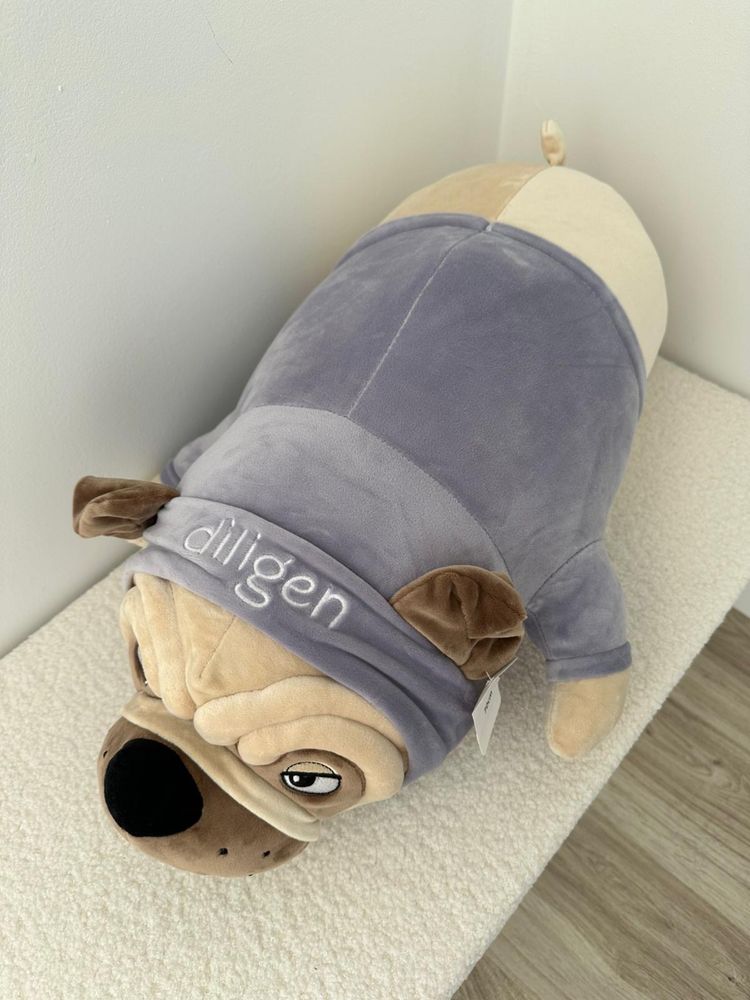 Mops fioletowy duża maskotka 70cm
