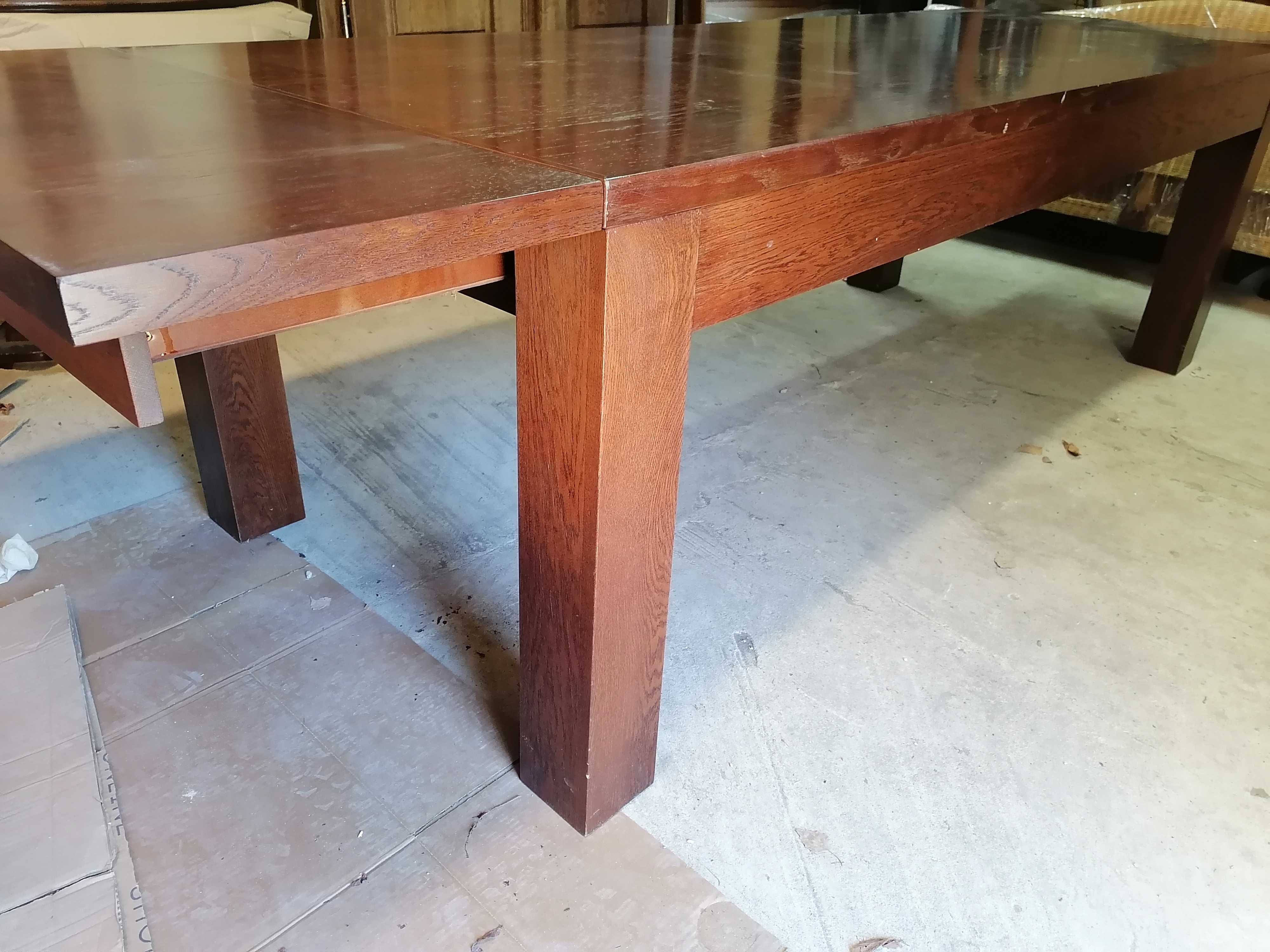 Stół duży drewniany dębowy rozkładany
