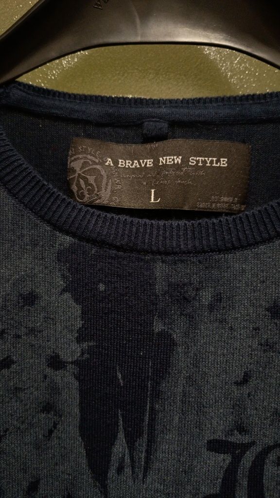 Męski brytyjski cienki sweter / bluza bawełniana, 100% Bawełna, L/XL