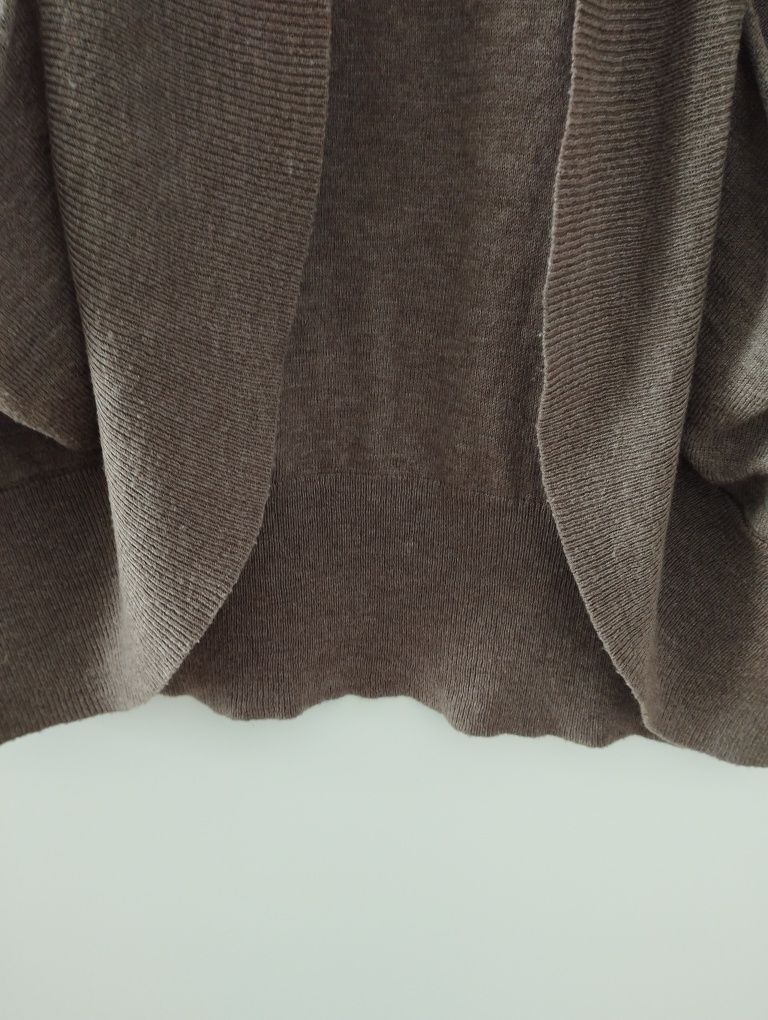 Brązowy wełna kardigan sweterek narzutka Promod, r.36(S)