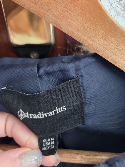 Casaco de Fazenda Azul Marinho Stradivarius