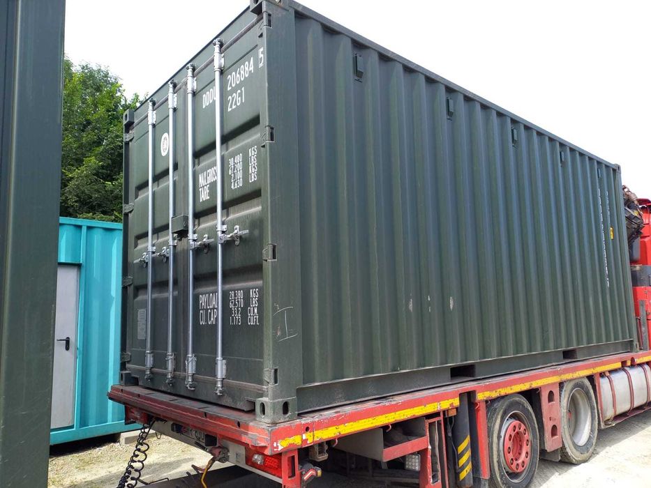 Kontener zielony 20'DC po 1 podróży morskiej Radwanice