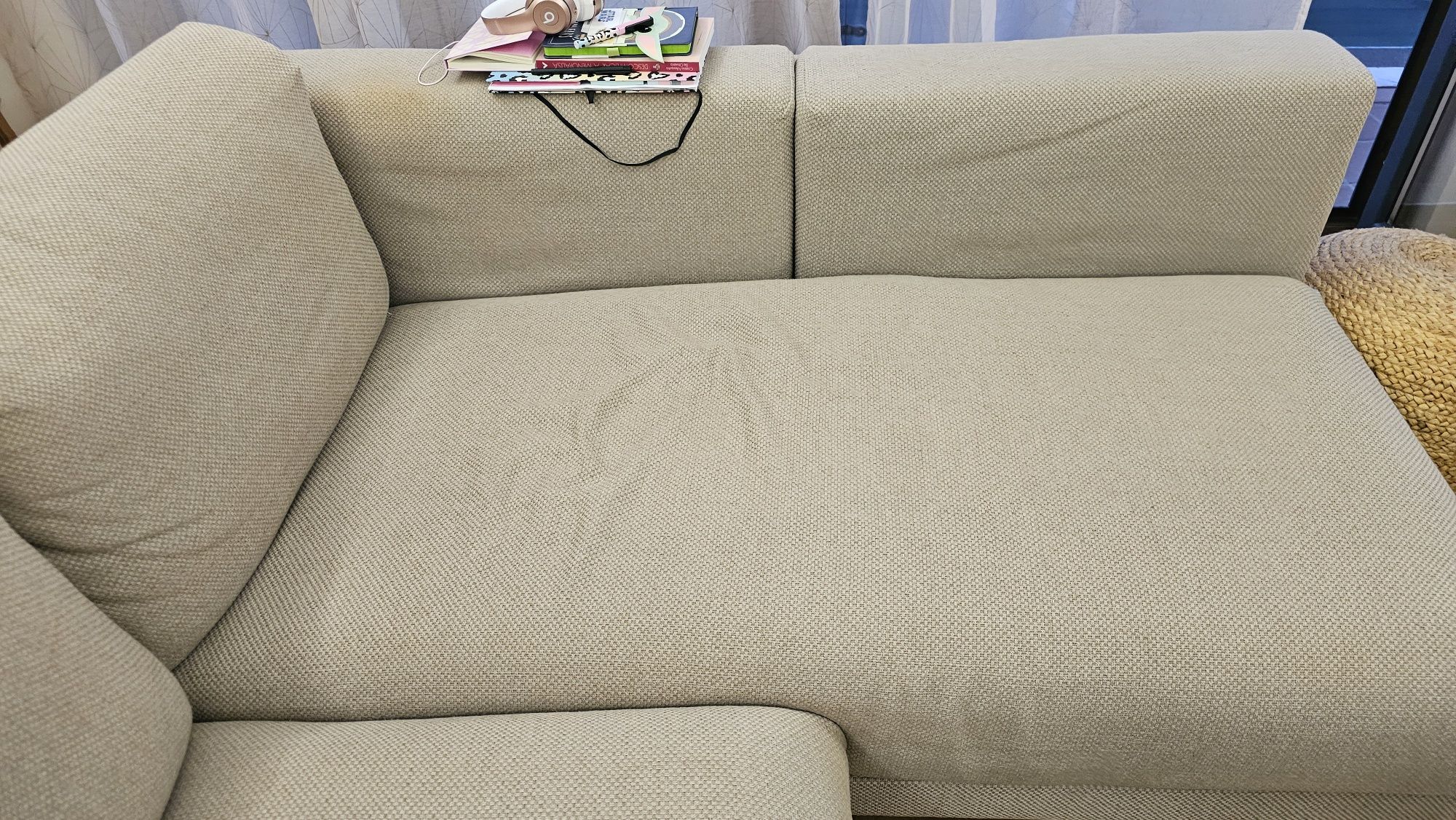 Sofá ikea 3 lugares, com chaise longue, usado