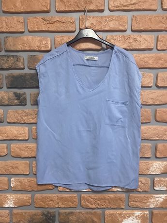 Pull & Bear niebieska bluzka koszula M 38 kieszonka
