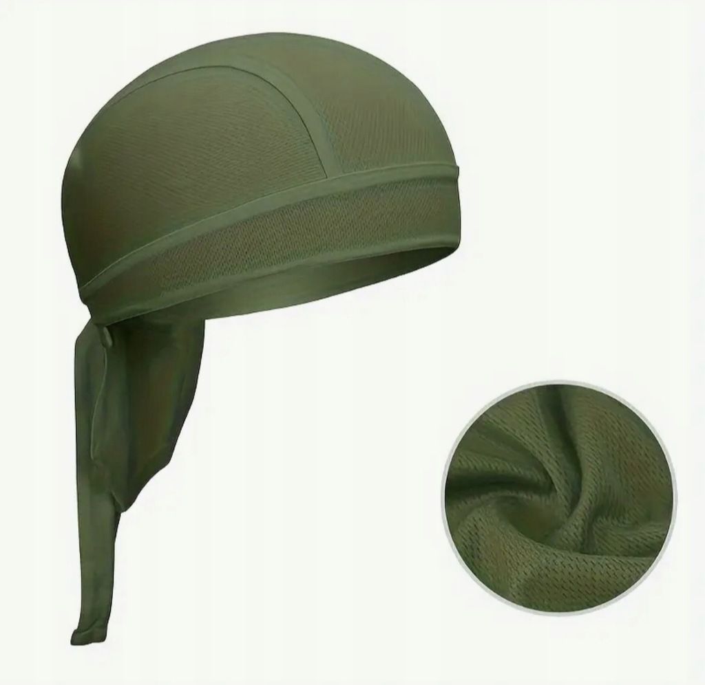 Durag chusta bandana na głowę olive oliwkowa zielona streetwear