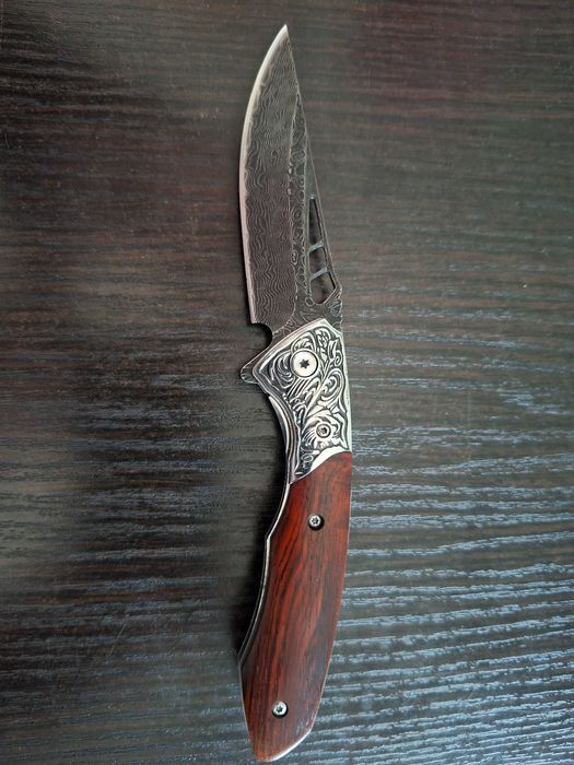 Scyzoryk Stal Damasceńska Nóż Stali Damasceńskiej Składany Kieszonkowy