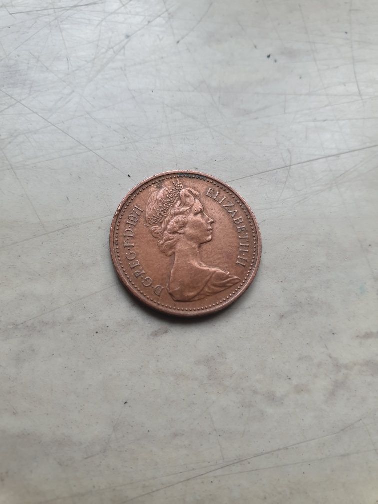 Kolekcjonerska moneta ELIZABETH II New Penny.1971r