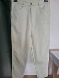 Spodnie damskie  kremowe, bawełna,  44