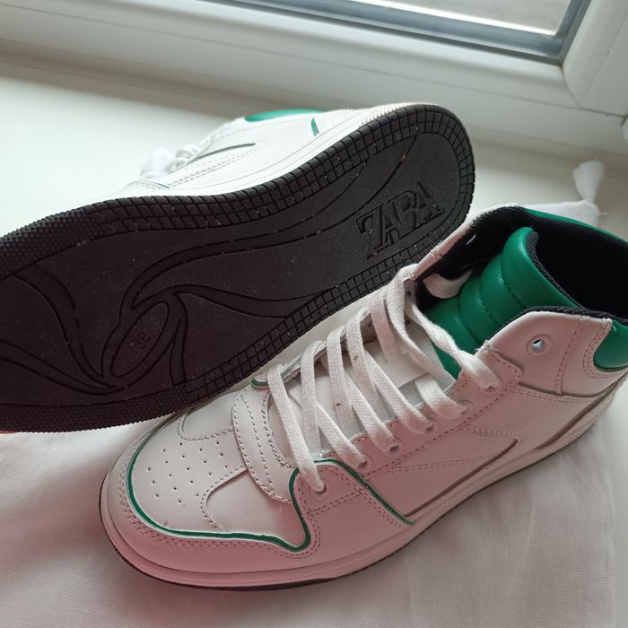 Высокие кожаные кеды кроссовки хайтопы Zara 38 р