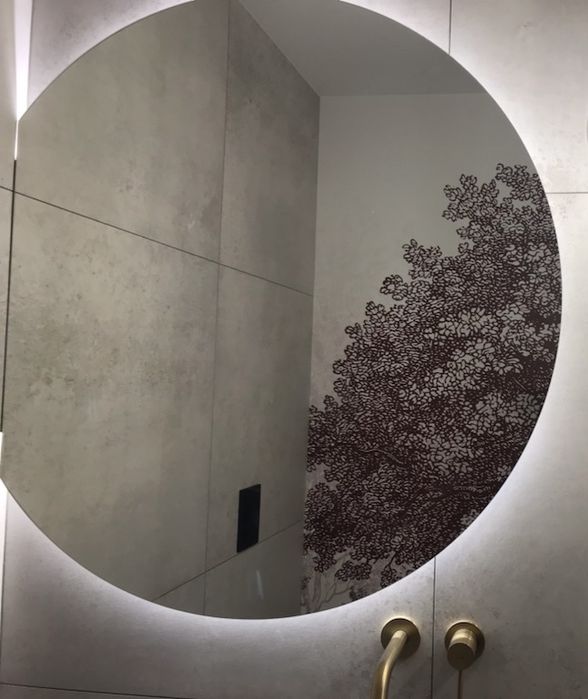 Lustro Glasston, śr. 100cm, podswietlenie LED