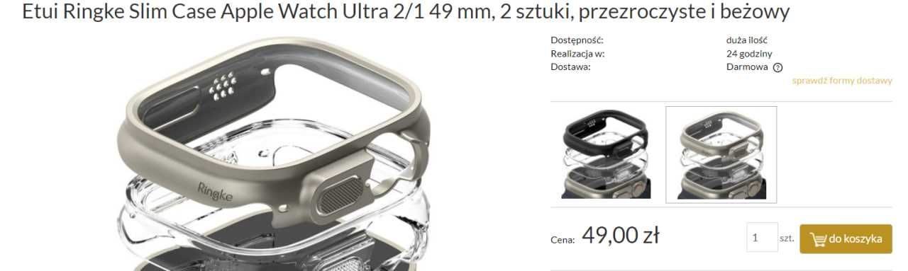 Etui Ringke Slim Case Apple Watch Ultra 2/1 49 mm, 2 sztuki