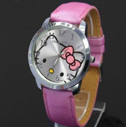 R0135 R0136 R0137 Relógio Senhora e Criança Hello Kitty Bracelete Pele