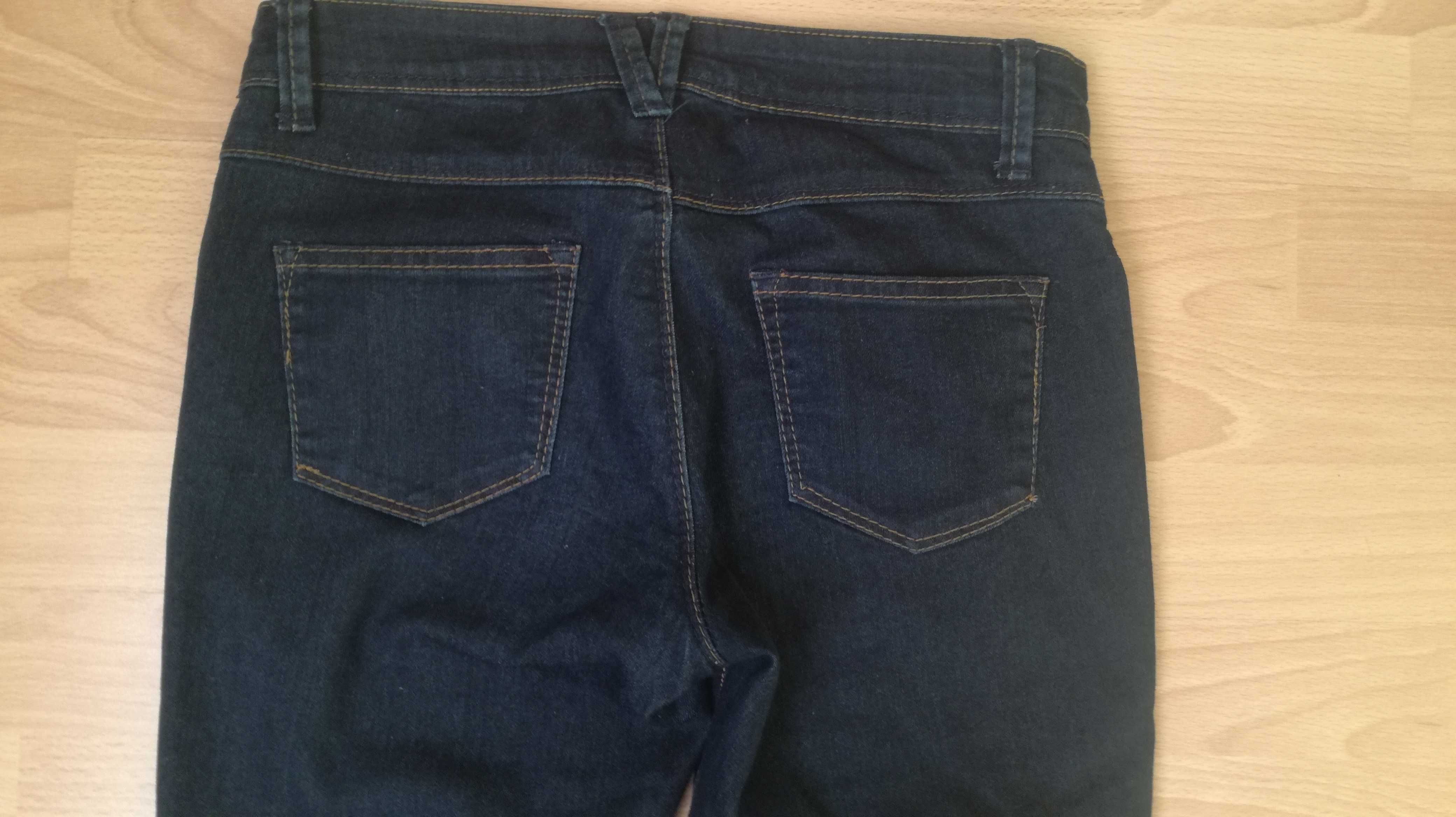 Spodnie jeansy H&M kol. granat XS/34, S/36