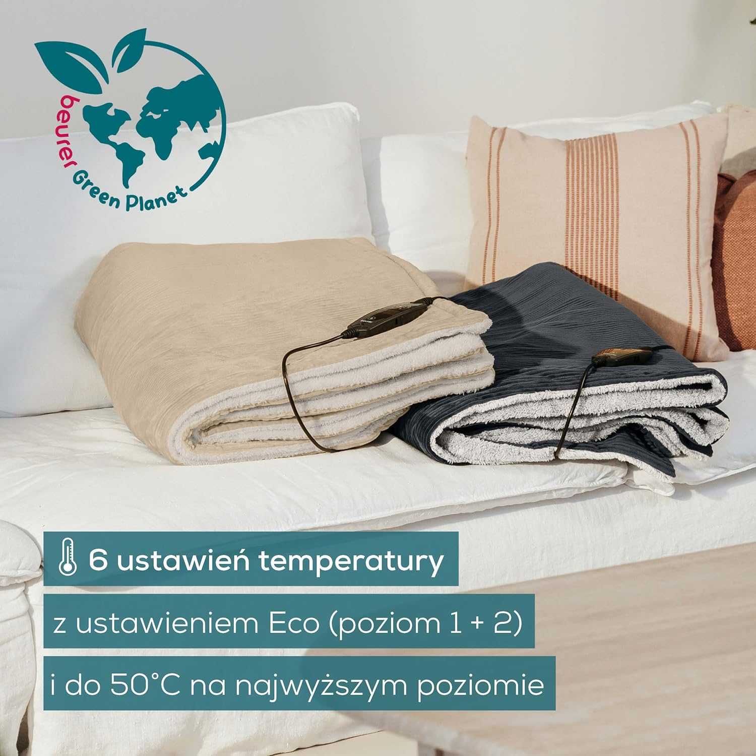 Beurer HD 80 Cord szary koc elektryczny