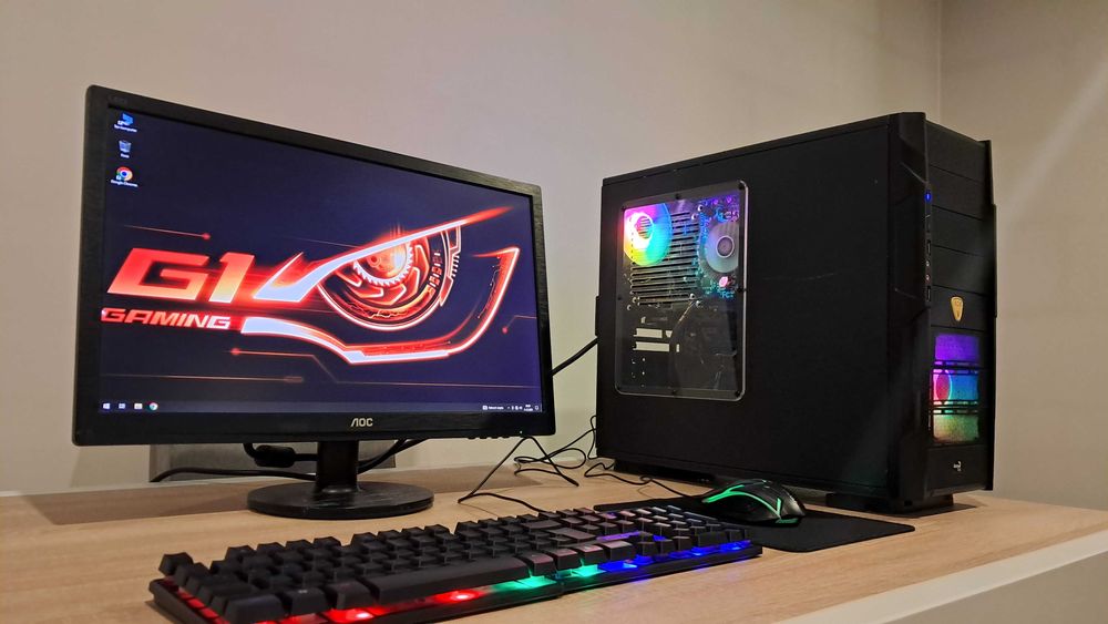 Zestaw Do Gier i5 4x3.8ghz/GTX-4GB!/Ram-16GB/SSD+1TB/Monitor 22'